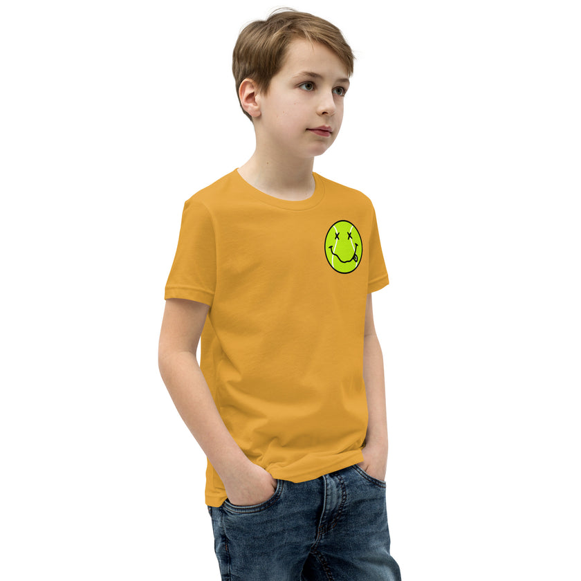 Smiling Tennis Ball by CoVA Tennis Youth Short Sleeve T-Shirt