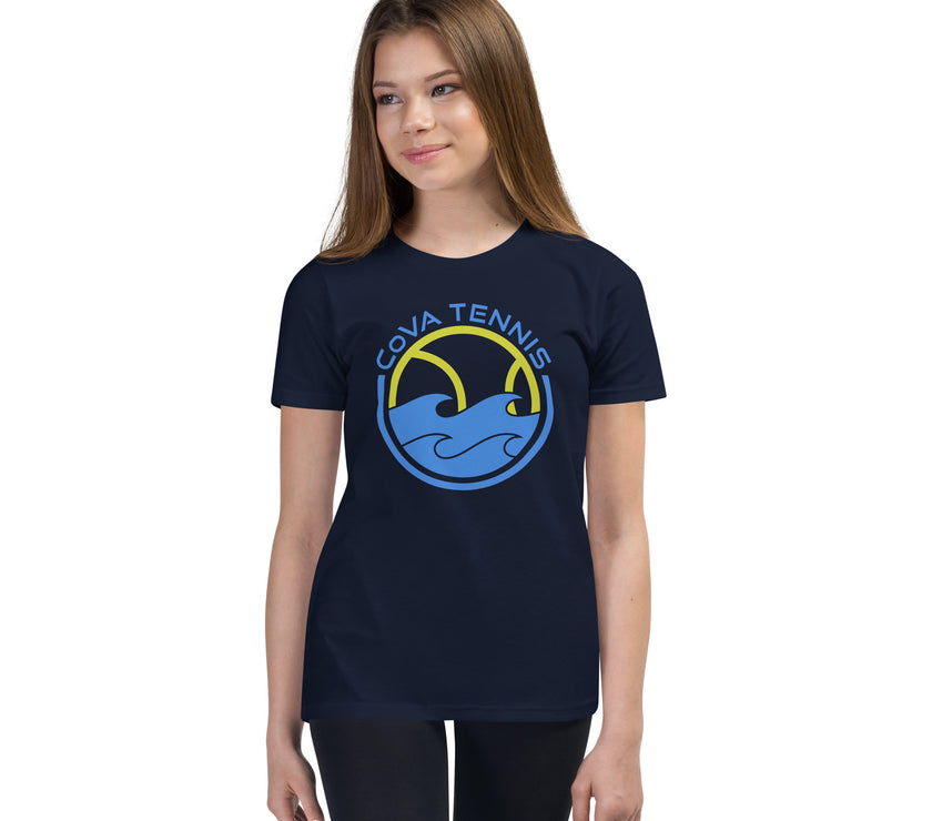 CoVA Tennis Ball & Waves Logo Youth Short Sleeve T-Shirt