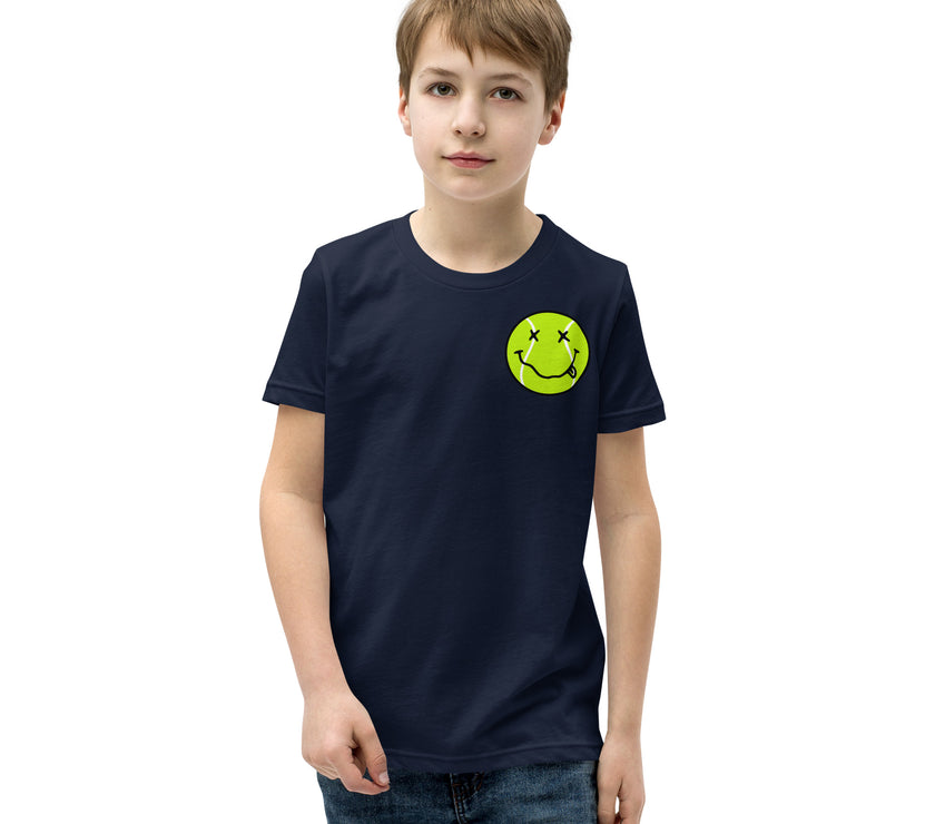 Smiling Tennis Ball by CoVA Tennis Youth Short Sleeve T-Shirt