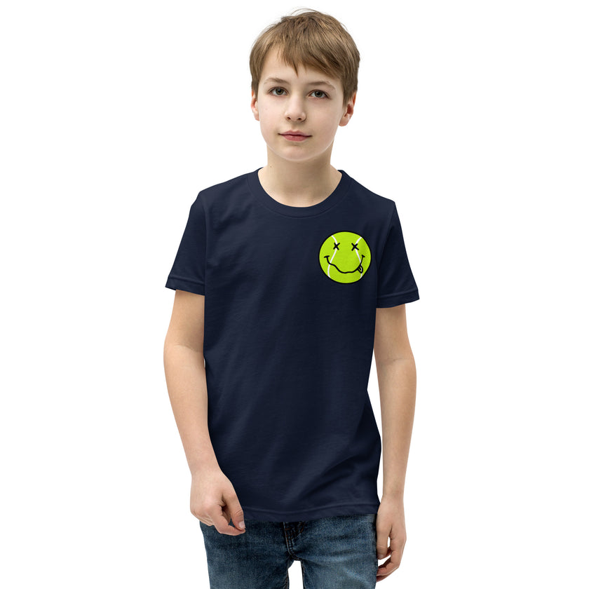 Smiling Tennis Ball by CoVA Tennis Youth Short Sleeve T-Shirt