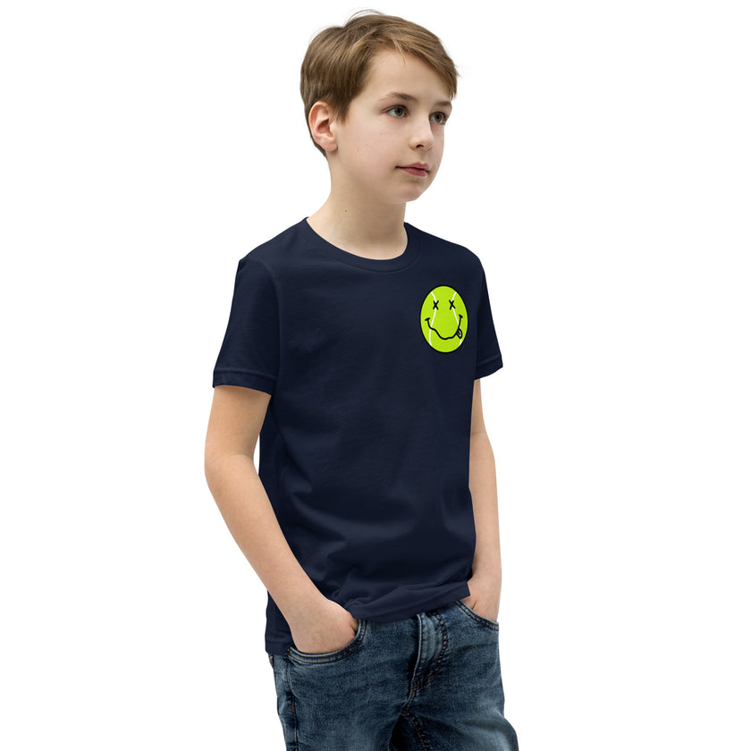 Smiling Tennis Ball by CoVA Tennis Youth Short Sleeve T-Shirt