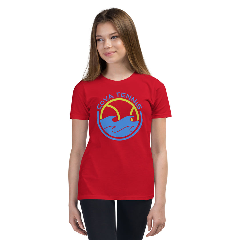 CoVA Tennis Ball & Waves Logo Youth Short Sleeve T-Shirt