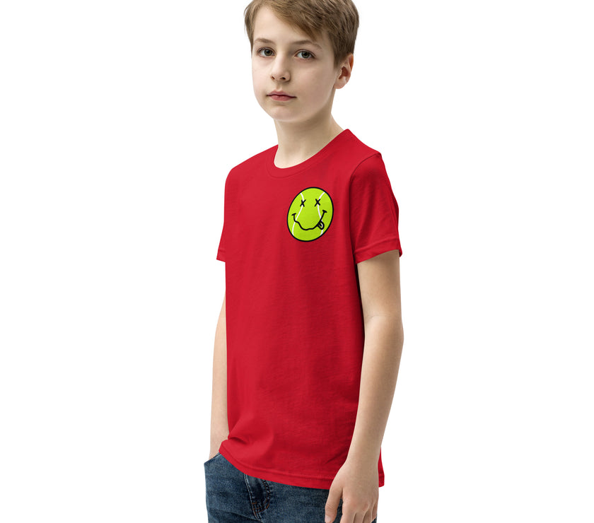 Smiling Tennis Ball by CoVA Tennis Youth Short Sleeve T-Shirt