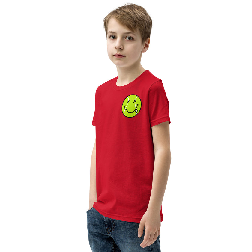 Smiling Tennis Ball by CoVA Tennis Youth Short Sleeve T-Shirt