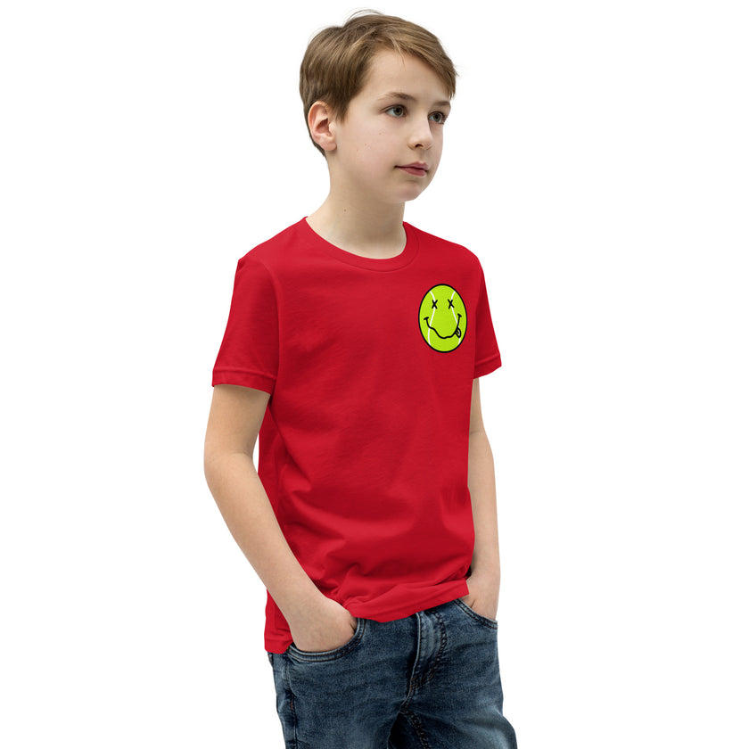 Smiling Tennis Ball by CoVA Tennis Youth Short Sleeve T-Shirt