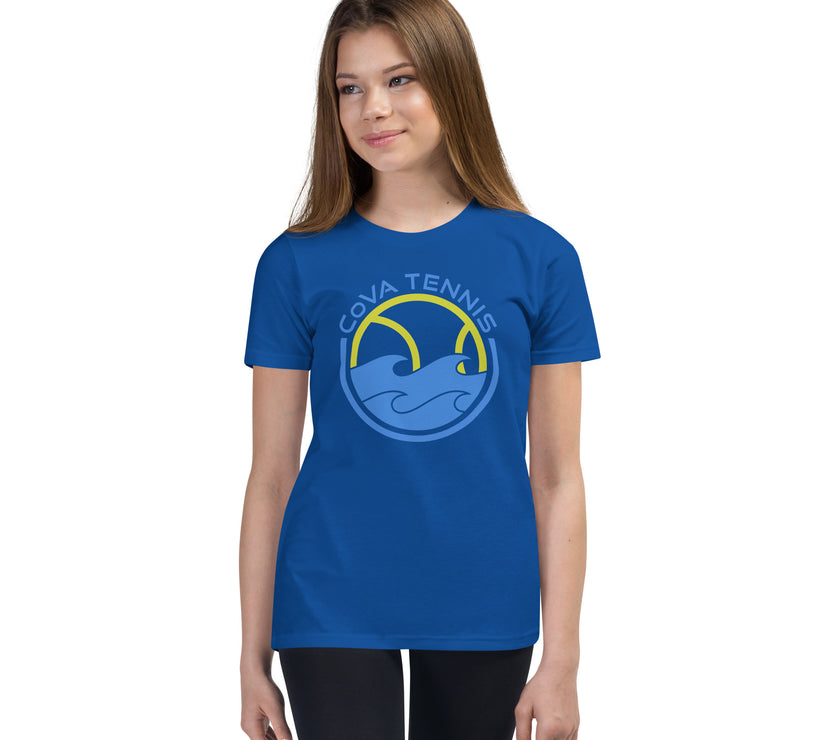 CoVA Tennis Ball & Waves Logo Youth Short Sleeve T-Shirt