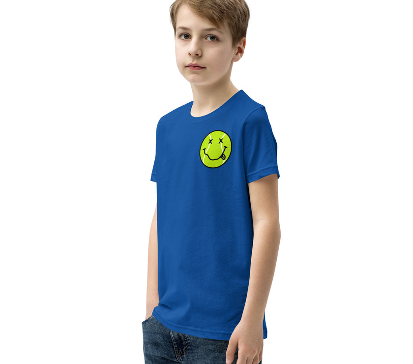 Smiling Tennis Ball by CoVA Tennis Youth Short Sleeve T-Shirt