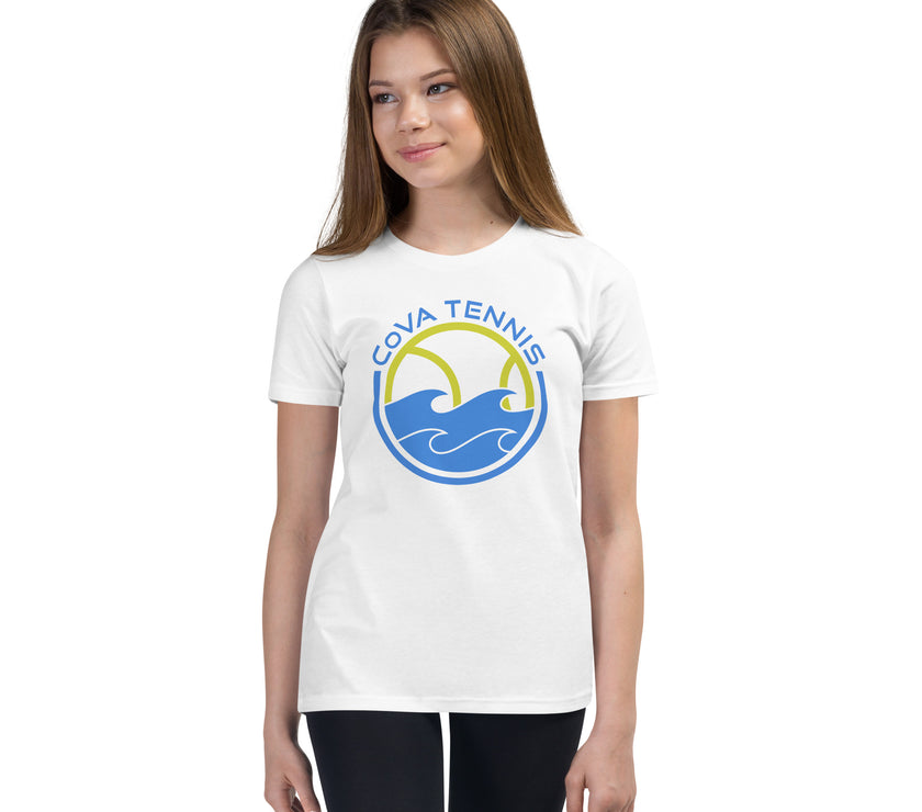 CoVA Tennis Ball & Waves Logo Youth Short Sleeve T-Shirt