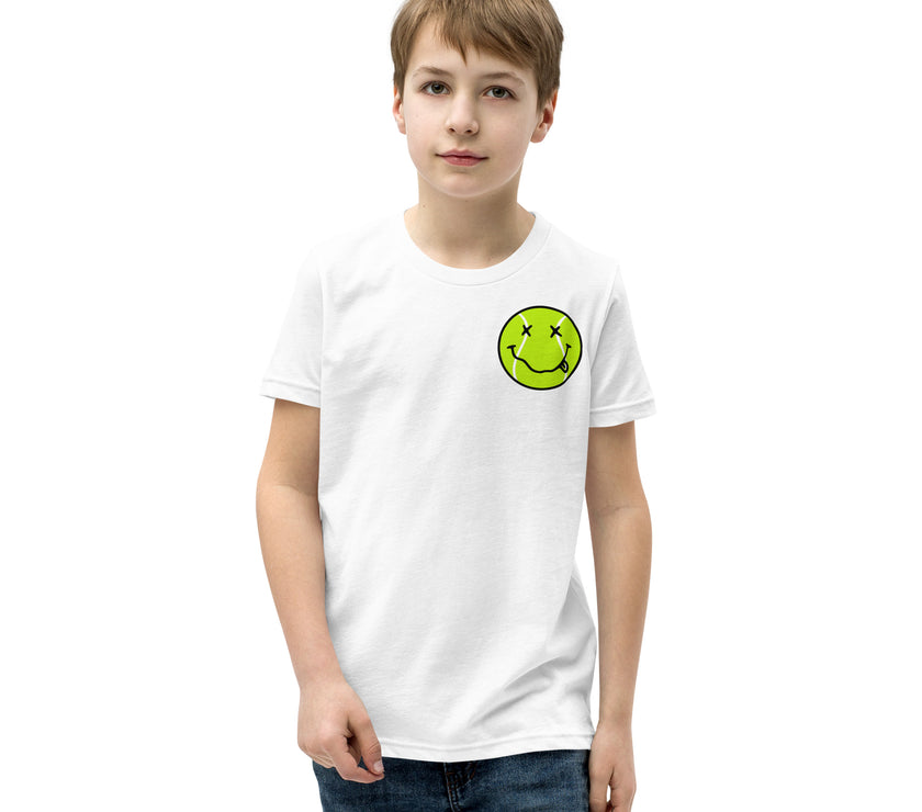 Smiling Tennis Ball by CoVA Tennis Youth Short Sleeve T-Shirt