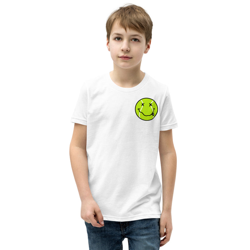 Smiling Tennis Ball by CoVA Tennis Youth Short Sleeve T-Shirt