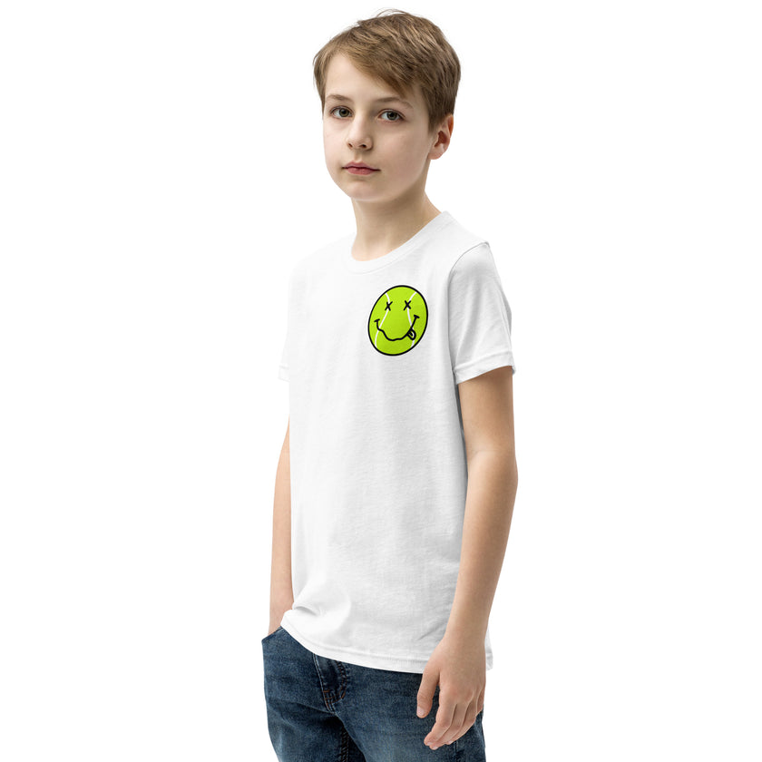 Smiling Tennis Ball by CoVA Tennis Youth Short Sleeve T-Shirt